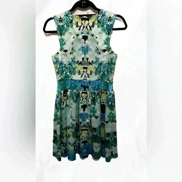 Vince Camuto multicolored back zip sleeveless midi dress 2 - Picture 3 of 5